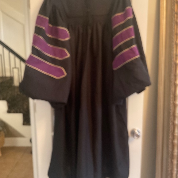 PHD Doctoral Gown graduation, purple black, NWOT, size 51” - Picture 13 of 14